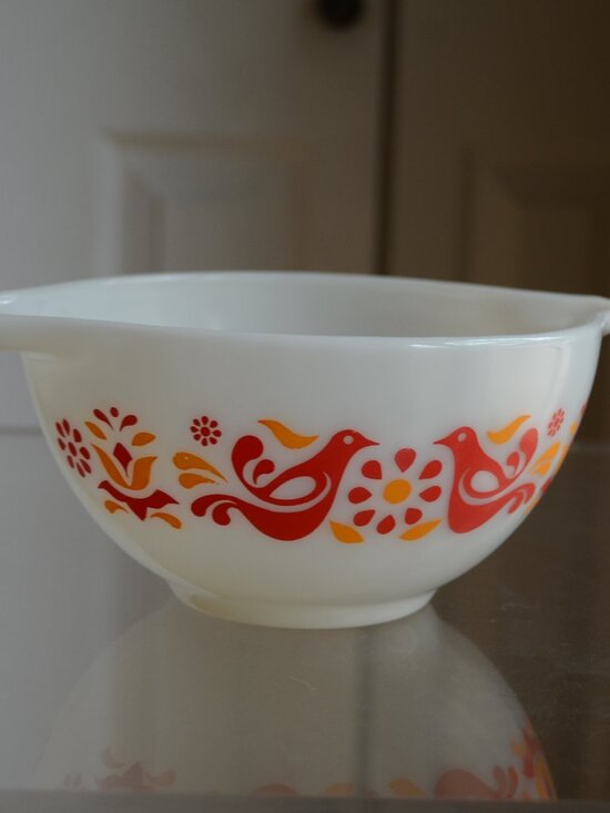 Pyrex Other - Pyrex FRIENDSHIP Cinderella Mixing Bowl #441 Red Orange Birds 1-1/2 PT Vintage